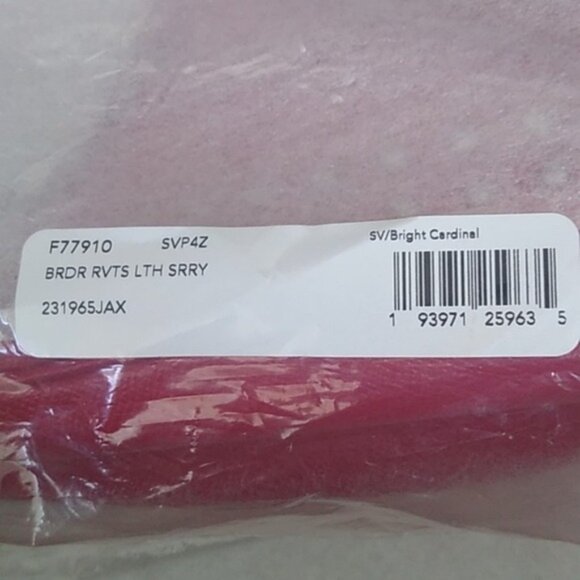 Coach F77910 Surrey Carryall with Border Rivets, Bright Cardinal/Silver - Picture 4 of 6